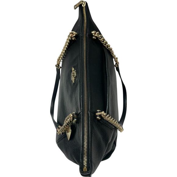 Coach Ava Leather Chain Tote Bag in Black with Gold Hardware - Picture 10 of 16